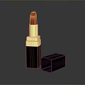 Elegant Red Lipstick With Shiny Golden Shell And Black Lid Design