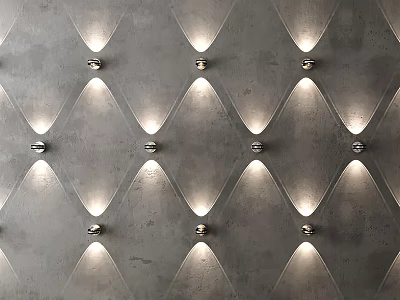 Modern Grey Diamond Textured Wall Lamps with Warm Ambient Lighting 3d model