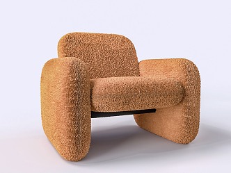 Modern Single Sofa Granular Plush Armrest Single Sofa Chair 3d model