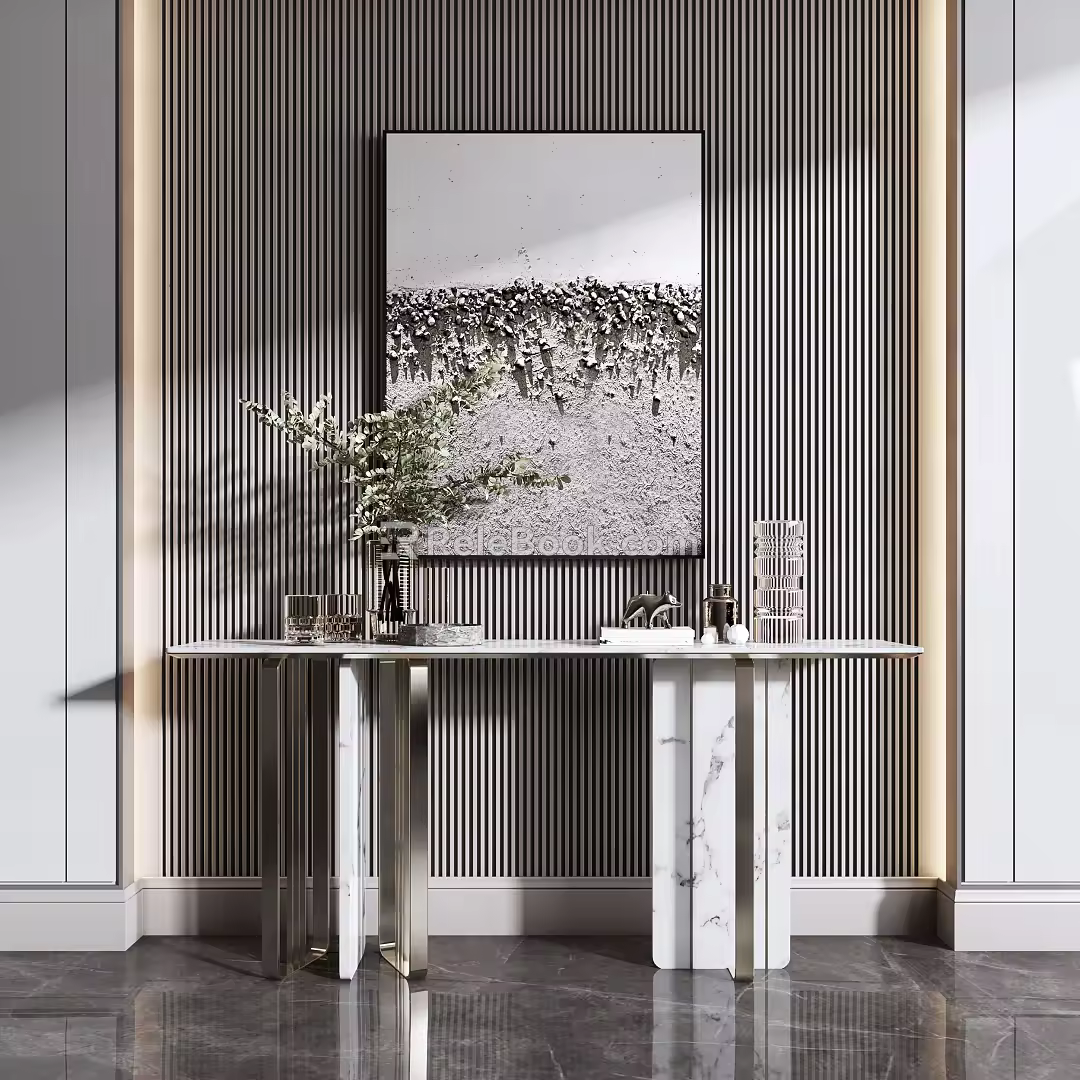 Modern End View Desk Entrance End View Desk 3d model