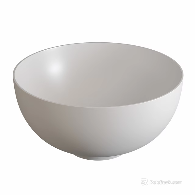 White Round Washbasin With Minimalist Design And Smooth Surface For Bathroom 3d model 