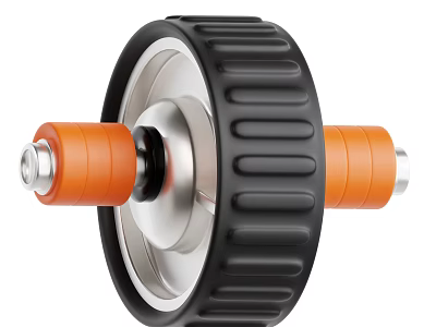 Black And Orange Ab Roller With Metal Axle For Fitness Training 3d model