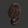 Wilson Brown Leather Baseball Glove D16 Model With Durable Stitching And Premium Design 3d model