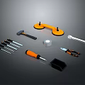 Industrial Equipment Tool Set With Hammer Wrench Screwdriver Pliers Suction Cup And Nut