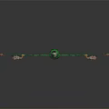 Green Jade Decorative Weapon With Golden Accents And Arrow Shaped Ends