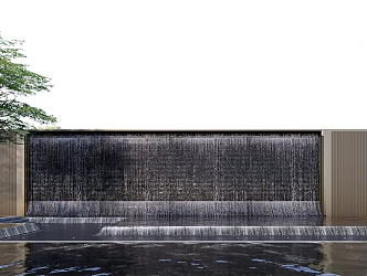 Fence wall of flowing water view wall 3d model