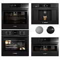 BOSCH Built in Kitchen Appliances With Oven Coffee Machine Control Panel And Interior Lighting