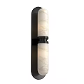 Modern Marble Wall Lamp With Gold And Black Metal Frame For Elegant Interior Design