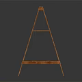Wooden Easel Stand Displaying Colorful Abstract Painting With Vibrant Colors And Art