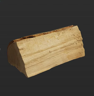 Natural Stone Wood Slab With Raw Surface Texture And Light Wooden Grain 3d model