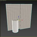 Window Blind Components With Vertical Layered Slats In White Beige Dark And Light Shadow Design