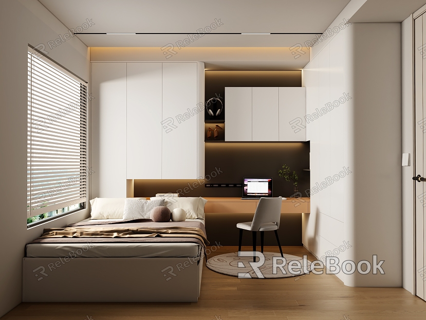 Cream Style Tatami Study Multi-function Room Children's Room model