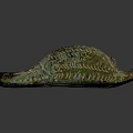 Ancient Bronze Fish Shaped Artifact With Green Patina And Scale Patterns