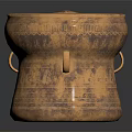 Golden Musical Instrument Drum With Artistic Carved Decorations And Ornamental Patterned Top