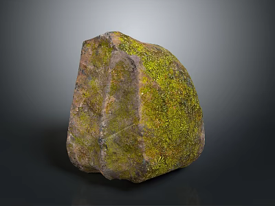 Natural Stone With Mossy Green Brown Surface And Textured Natural Design 3d model