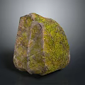 Natural Stone With Mossy Green Brown Surface And Textured Natural Design