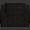 Dark Brown Leather Single Sofa With Modern Design And Comfortable Armrests 3d model