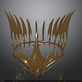 Ornate Gold Crown With Intricate Spiked Design And Detailed Carvings