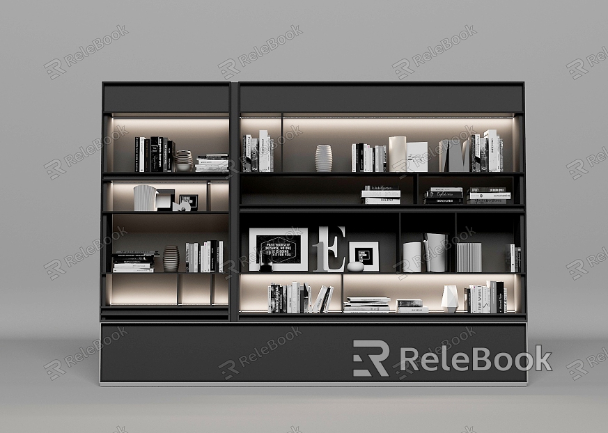 Office Bookshelf Bookcase High Cabinet Simple Bookcase Book Ornaments Jewelry Art Ornaments model