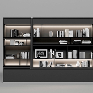 Office Bookshelf Bookcase High Cabinet Simple Bookcase Book Ornaments Jewelry Art Ornaments 3d model