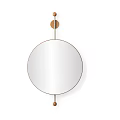 Stylish Round Wall Mounted Mirror With Decorative Balls And Metal Frame
