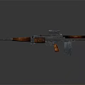 Vintage Rifle With Wooden Stock Metal Components Classic Design And Detachable Magazine