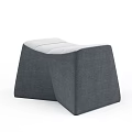 Gray Fabric Sofa Bench with Padded Seat and Modern Geometric Design 3d model