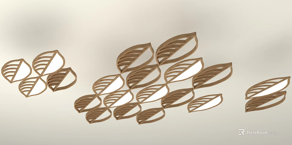 Unique Shaped Chandelier With Artistic Leaf Design For Modern Interior Spaces 3d model