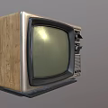 Vintage Television with Wooden Case Two Knobs and Classic Screen Design 3d model