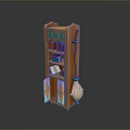 Colorful Orange Multi tiered Shelf With Green Patterns Broom Books And Box