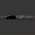 Silver And Black Metallic Weapon With Spiral Hilt Design And Reflective Surface