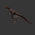 Realistic T Rex Dinosaur With Open Mouth Sharp Teeth And Striped Skin