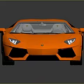 Orange High Performance Sports Car With Sleek Design And Black Wheels On Reflective Surface