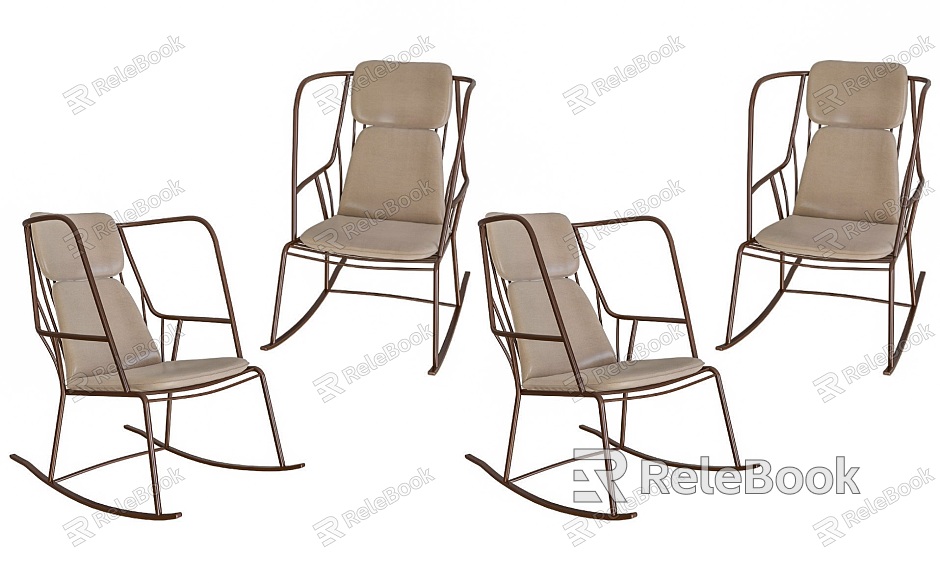 Modern Outdoor Rocking Chair Iron Armchair Outdoor Iron Rocking Chair Recliner Industrial Style Iron Rocking Chair Recliner Outdoor Balcony Recliner Rocking Chair model