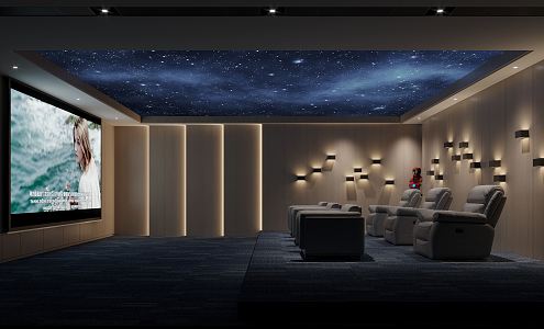 modern video room 3d model