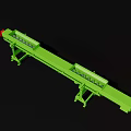 Green Industrial Conveyor Equipment With Long Belt And Support Frames