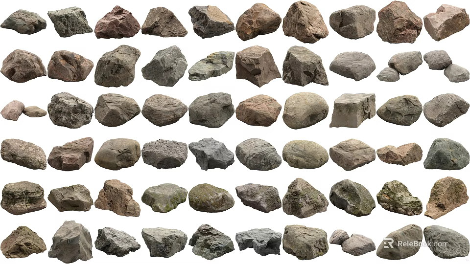 Diverse Natural Stone Varieties And Wood Materials For Decorative And Construction Uses 3d model 