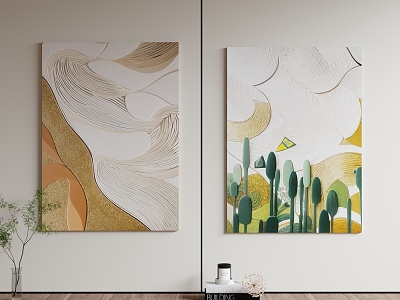 Modern Decorative Painting Hanging Painting 3d model