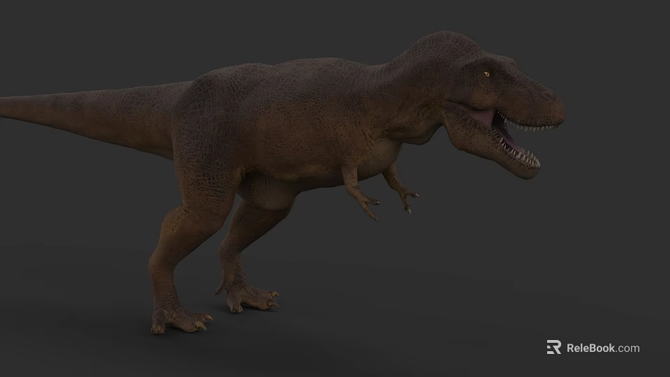 Realistic Reptile Tyrannosaurus Rex 3D Model With Open Mouth And Detailed Skin Texture 3d model 