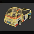 Colorful British Racing Drift Truck With Red Blue White Body Design