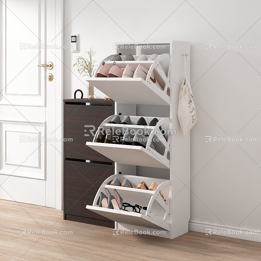 Shoe cabinet open shoes tipping shoe cabinet 3d model