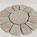 Natural Stone Stepping Stones With Circular Arrangement And Irregular Shapes Design