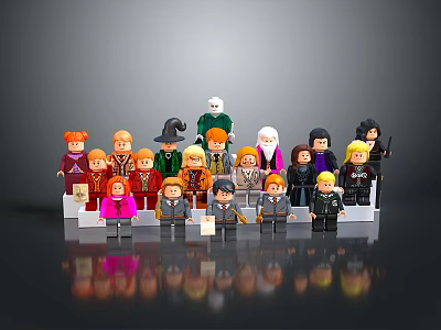 Cartoon style Lego Harry Potter set Lego toy figure character series Hogwarts combo blocks toy collectibles 3d model