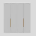 Modern White Storage Cabinet Featuring Sleek Gold Handles For Home Organization