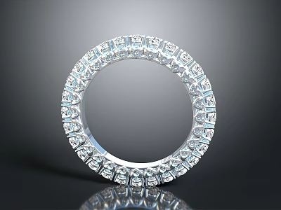 Sparkling Round Diamond Ring With Shiny Stones As Daily Jewelry Accessory 3d model