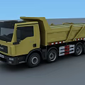 Yellow MAN Dump Truck With Open Bed And Heavy Duty Wheels
