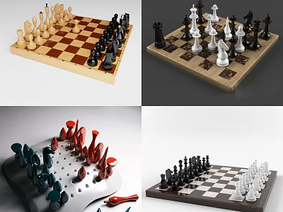modern chess board 3d model