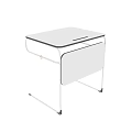 Foldable White Table With Metal Frame And Portable Design For Home Use 3d model