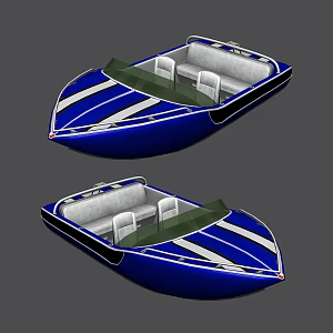 Modern Speedboat Cartoon Speedboat 3d model