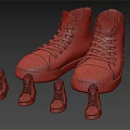 Large White High Top Lace Up Shoes and Small Colorful High Top Shoes Collection
